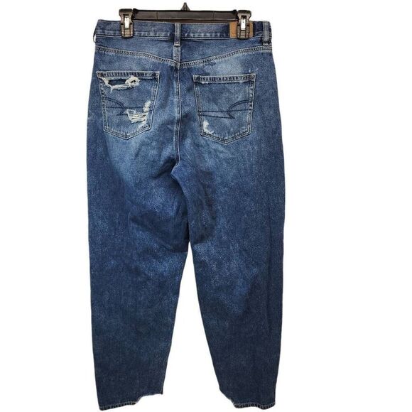 American Eagle Women's Size 10 Relaxed Mom Jeans Distressed - Picture 2 of 10